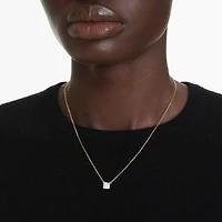 Stilla Attract pendant, Square cut, White, 18K gold finish