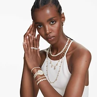 Stilla ring, Set (2), Round cut, White, Gold-tone plated by SWAROVSKI