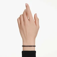 Matrix Tennis bracelet, Round cut, Black, Ruthenium plated by SWAROVSKI