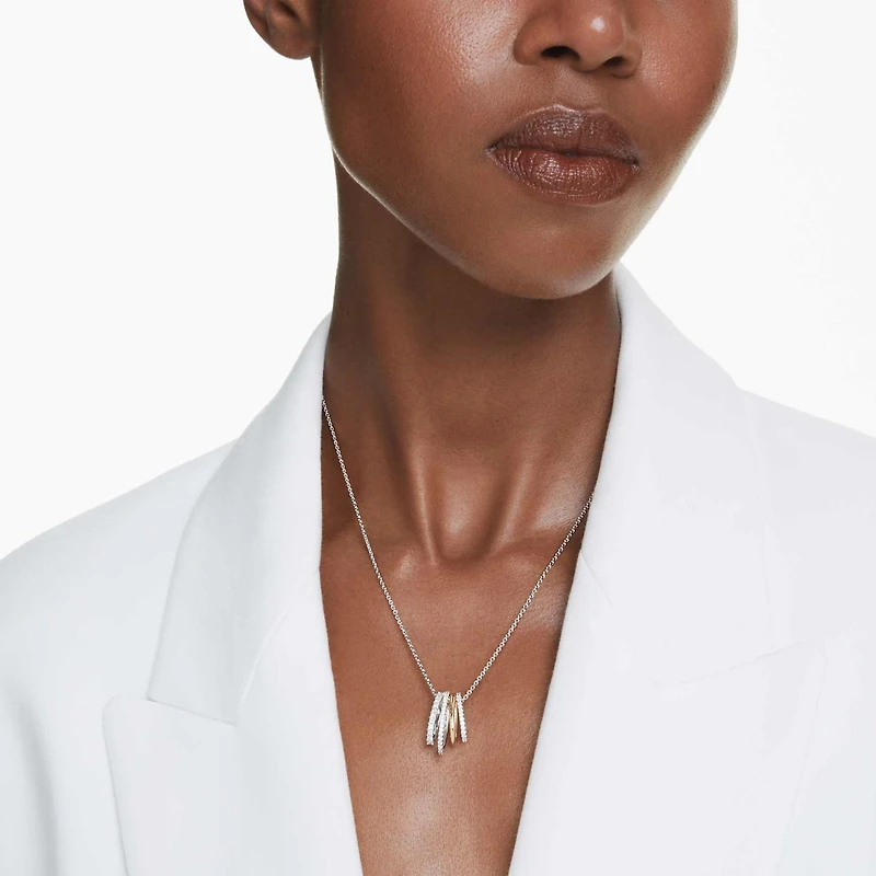 Hyperbola pendant, Mixed cuts, White, Mixed metal finish by SWAROVSKI