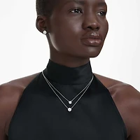 Eternity solitaire pendant, Lab-grown diamonds 1 ct tw, Round shape, 14K white gold