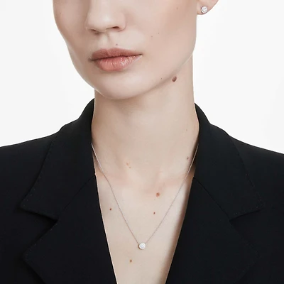 Eternity halo solitaire pendant, Lab-grown diamonds 0.23 ct tw, Round shape, Sterling silver