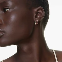 Hyperbola hoop earrings, Mixed cuts, Mini, White, 18K rose gold finish