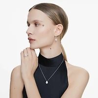 Eternity drop earrings, Lab-grown diamonds 1.25 ct tw, Pear shape, 14K white gold by SWAROVSKI