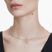 Eternity Tennis necklace, Lab-grown diamonds 3 ct tw, Round shape, 14K white gold by SWAROVSKI