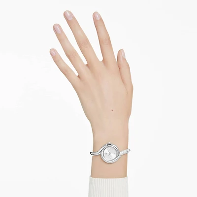 Dextera asymmetric watch, Swiss Made, Metal bracelet, Silver tone, Stainless Steel