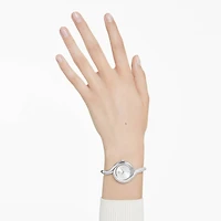 Dextera asymmetric watch, Swiss Made, Metal bracelet, Silver tone, Stainless Steel