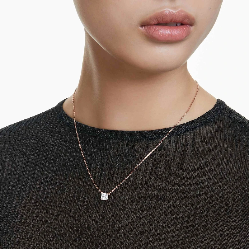 Stilla Attract pendant, Square cut, White