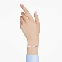 Imber Tennis bracelet, Mixed round cuts, White, Rhodium plated by SWAROVSKI