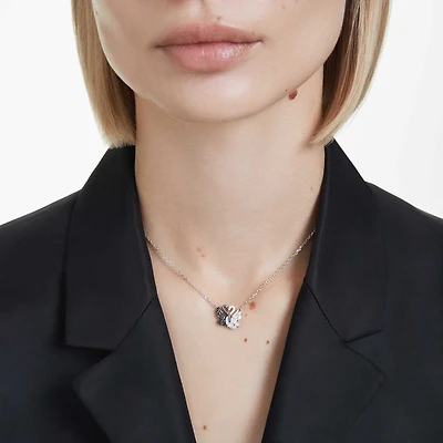 Swan pendant, Swan, Black, Mixed metal finish