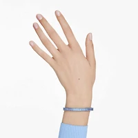 Matrix bangle, Baguette cut, Octagon shape, Blue, Ruthenium plated by SWAROVSKI