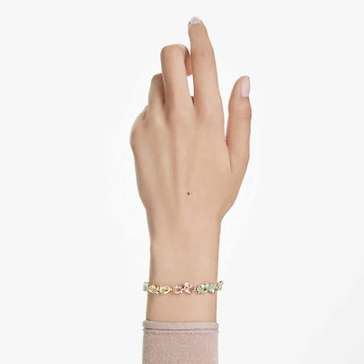 Gema bracelet, Mixed cuts, Multicoloured, 18K gold finish
