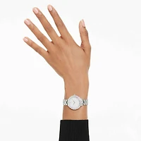 Matrix 3-link watch, Swiss Made, Metal bracelet, Silver Tone, Stainless steel by SWAROVSKI