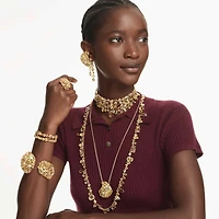 Gema choker, Mixed cuts, Yellow, Gold-tone plated by SWAROVSKI