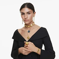 Lucent pendant, Octagon shape, Yellow, Gold-tone plated by SWAROVSKI