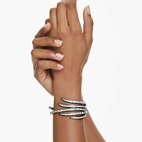 The Vienna Collection bangle, Feather, White, Ruthenium plated by SWAROVSKI