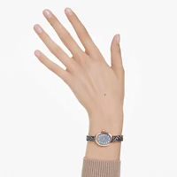 Crystal Rock oval watch, Swiss Made, Crystal bracelet, Grey, Rose gold-tone finish by SWAROVSKI