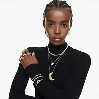 Imber ring, Round cut, White, 18K gold finish