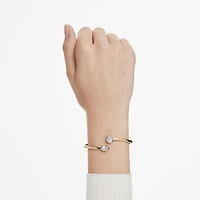 Imber bangle, Mixed cuts, White, 18K gold finish