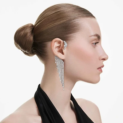 The Vienna Collection ear cuffs, Swan, White, Ruthenium plated