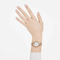 Imber oval watch, Swiss Made, Metal bracelet, Gold tone, Rose gold-tone finish by SWAROVSKI