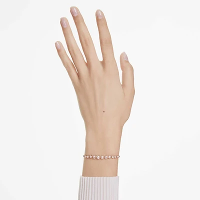 Imber bracelet, Mixed round cuts, Pink, 18K rose gold finish