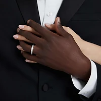 Eternity band ring, Lab-grown diamonds 0.5 ct tw, Round shape, 14K white gold