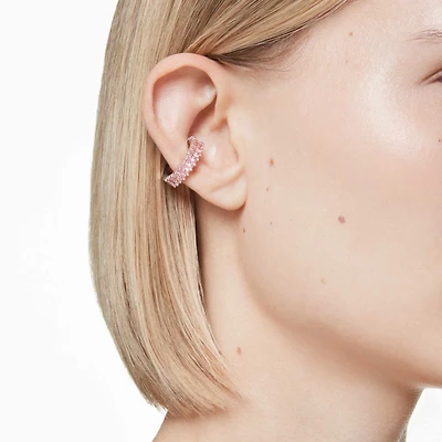 Matrix ear cuffs, Baguette cut, Rhodium plated