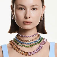 Millenia choker, Octagon cut, Purple, Gold-tone plated by SWAROVSKI