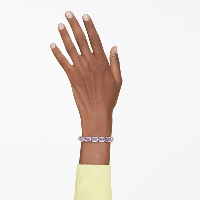 Millenia bracelet, Octagon cut, Purple, 18K gold finish