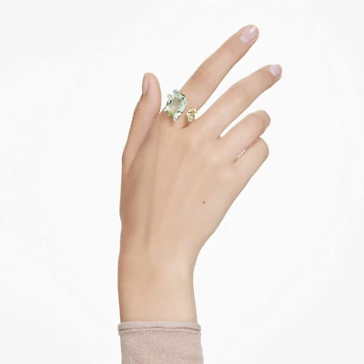 Gema open ring, Mixed cuts, Multicolored, 18K gold finish