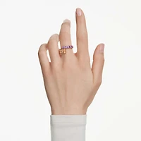 Matrix ring, Mixed cuts, Multicoloured, 18K gold finish