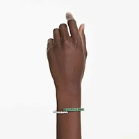 Matrix bangle, Mixed cuts, Green, Rhodium plated by SWAROVSKI