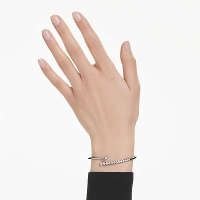 Sublima bangle, White, Ruthenium plated