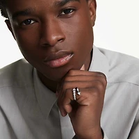 Sublima open ring, Mixed cuts, White, Ruthenium plated by SWAROVSKI