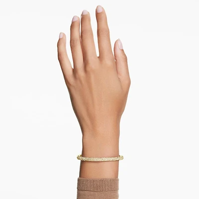 Sublima bangle, Snow pavé, Gold tone, 18K gold finish