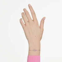 Lifelong Bow bracelet, Bow, Pink, Rhodium plated by SWAROVSKI