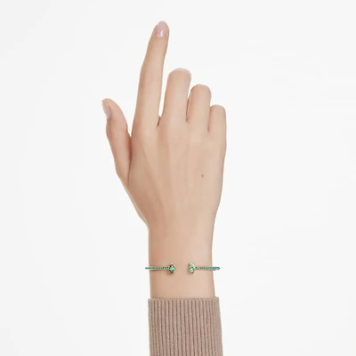 Matrix cuff, Mixed cuts, Green, 18K gold finish