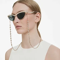 Sunglasses, Cat-eye shape, Chain, Gray by SWAROVSKI