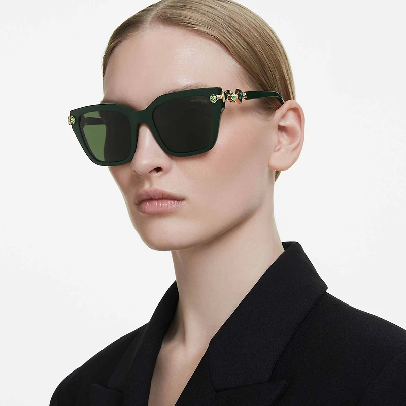 Sunglasses, Square shape, Green by SWAROVSKI