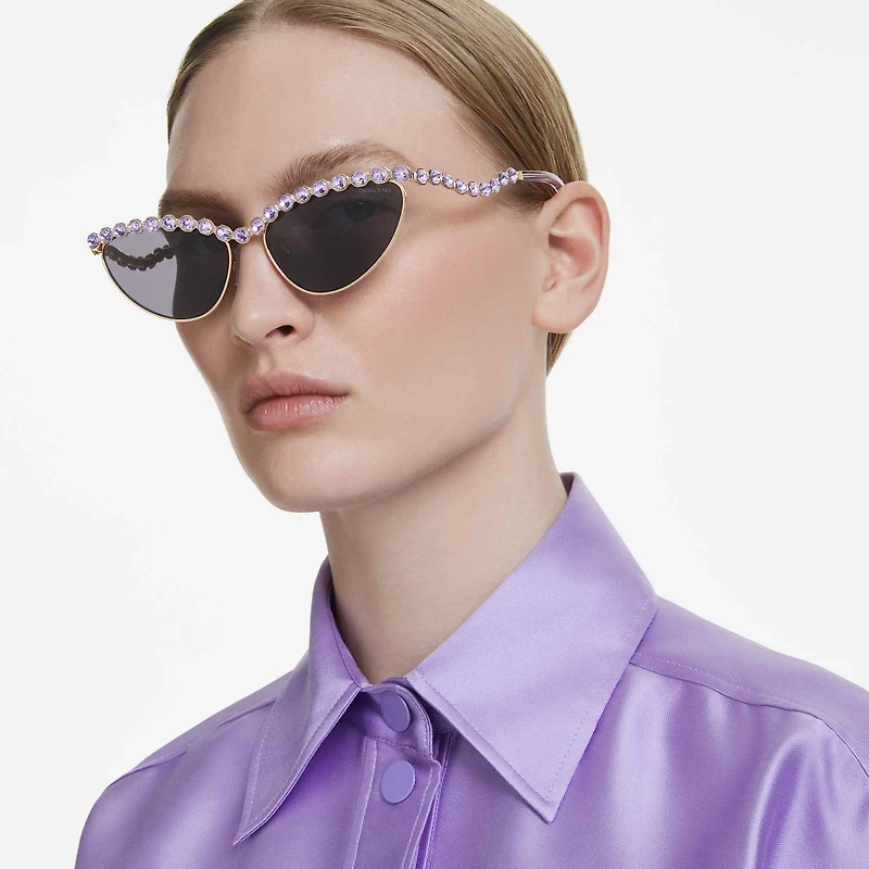 Sunglasses, Cat-Eye shape, Purple by SWAROVSKI