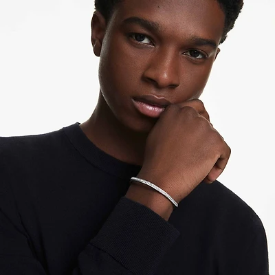 Dextera bangle, Octagon shape, Round cut, White, Rhodium plated