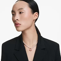 Idyllia pendant, Crystal pearl, Mixed cuts, Flower, Multicoloured, Rose gold-tone plated