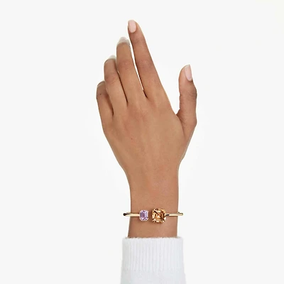 Millenia bangle, Octagon cut, Multicoloured, Gold-tone plated