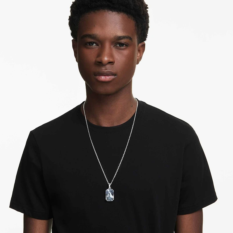 Millenia pendant, Octagon cut, White, Rhodium plated by SWAROVSKI