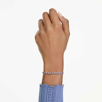 Matrix Tennis bracelet, Mixed round cuts, Blue, Rhodium plated by SWAROVSKI