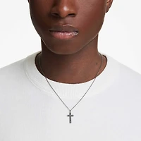 Insigne pendant, Cross, Grey, Ruthenium plated by SWAROVSKI