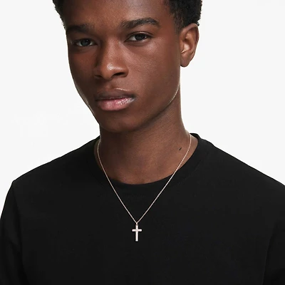 Insigne pendant, Cross, White, Rose gold-tone plated