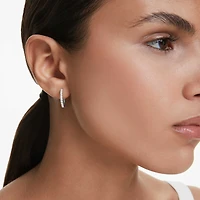 Eternity hoop earrings, Lab-grown diamonds 0.5 ct tw, Round shape, Sterling silver by SWAROVSKI