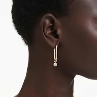 Constella drop earrings, Round cut, White